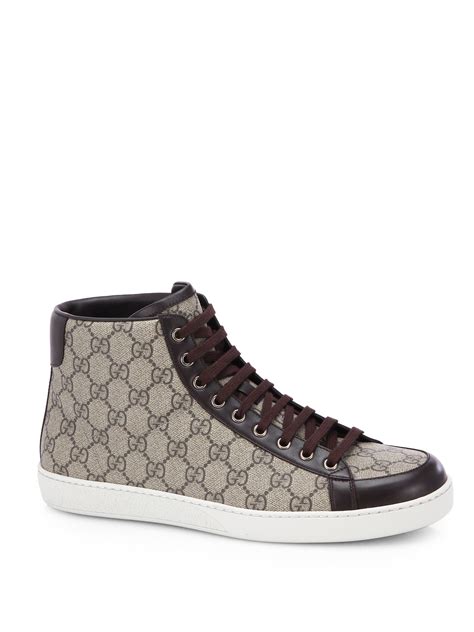 mens gucci sneakers high tops|Gucci canvas high top sneakers.